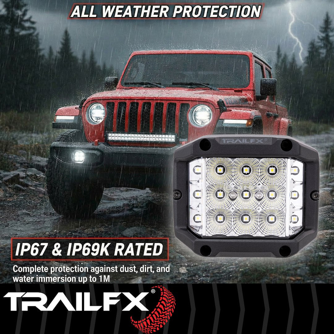 Trailfx Limited Lifetime Warranty Driving/ Fog Light Podsidf1 - Pod SD 15X5W FL Sgl BK Ambr Len Cvr