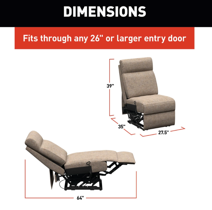 Lippert Comp Wall Hugger Design Chair 2024044113 - Heritage Dellmead Armless Recliner