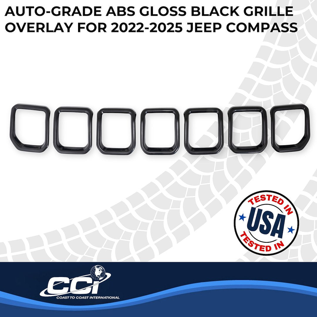 Coast2Coast Limited Lifetime Warranty Grille Insert GI194Black - Glossy Black GI 22-25 Compass 7PC GI194BLK