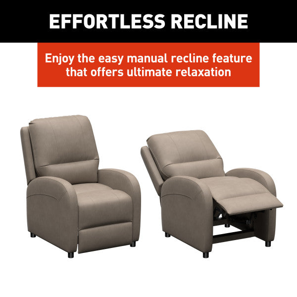 Lippert Comp Easy-To-Clean PolyHyde Material Chair 2024044213 - Pushback Recliner Driftwood