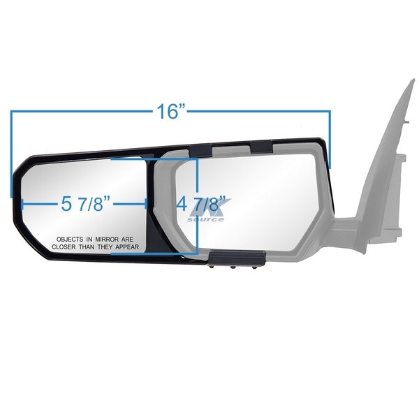 K-Source Manually Adjustable Lens Exterior Towing Mirror 80960 - Mirror Snap Zap