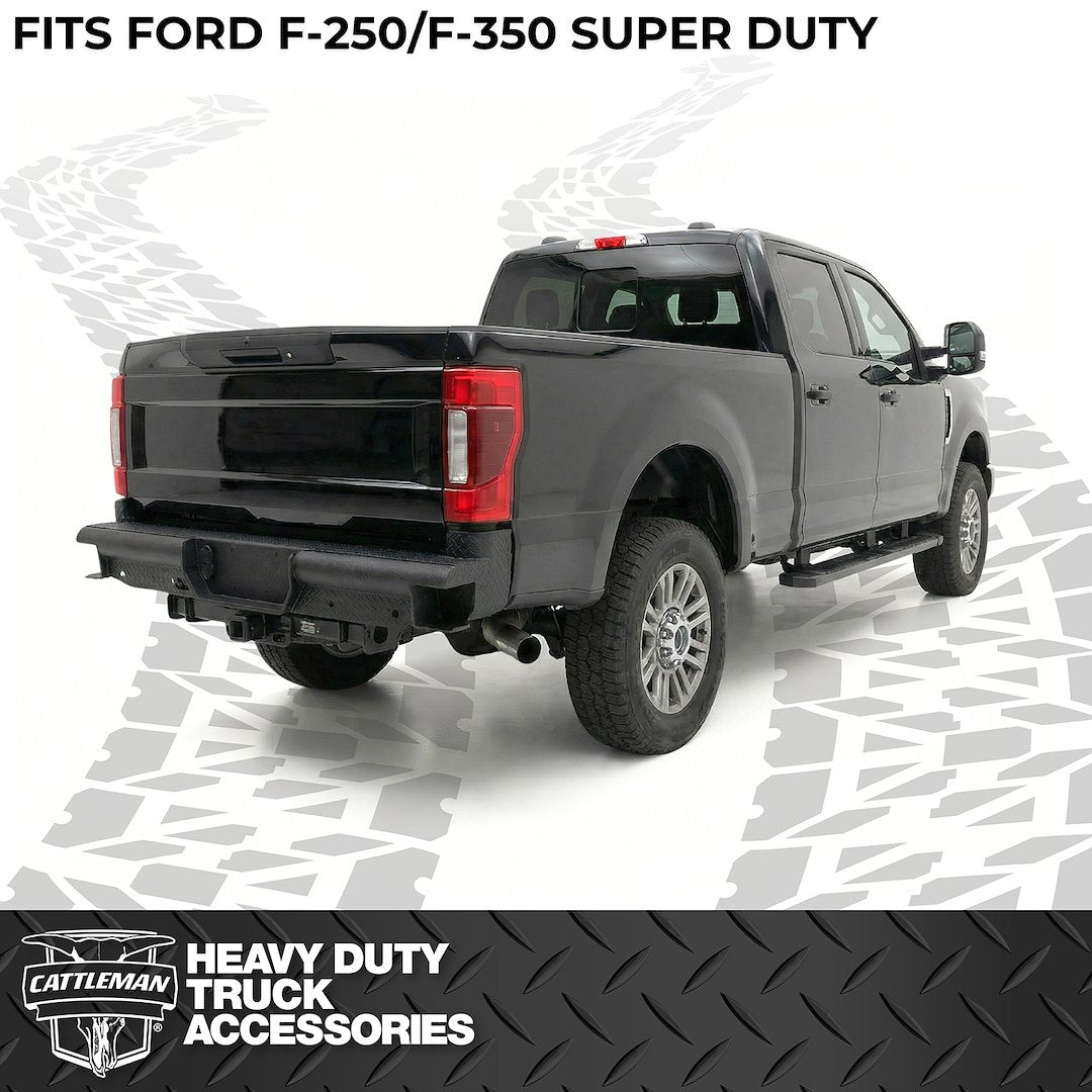 Cattleman Solid Beaded Welding Bumper 4395S - Rear Bumper-8 Drop Sensors