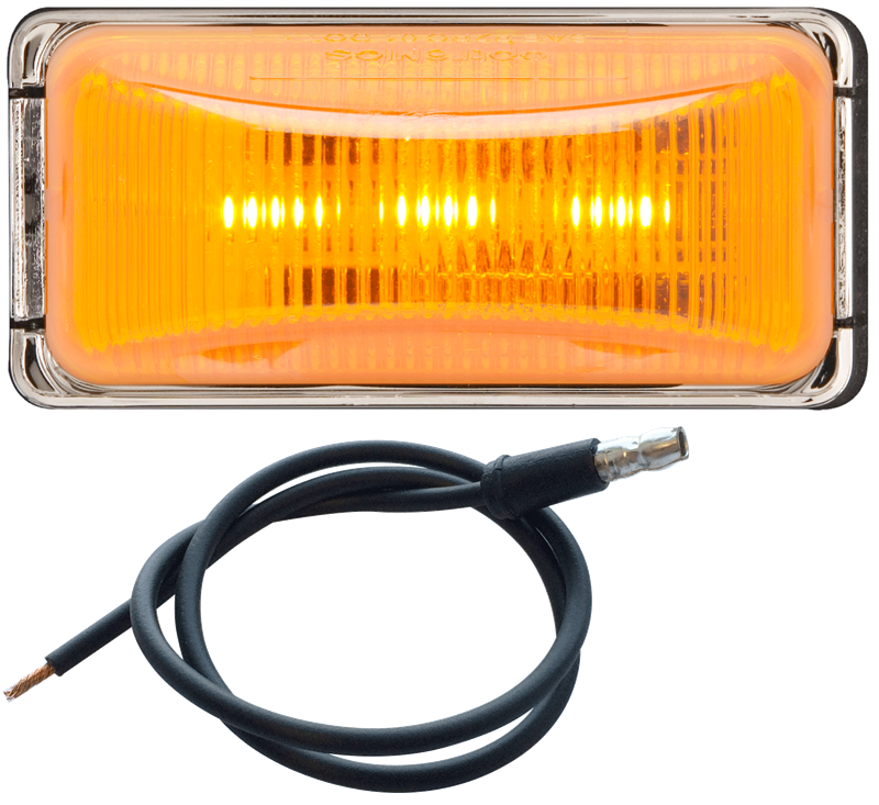 Optronics Snap-On Replaceable Lens Clearance Light MCL91AB - Chrome Led Mark Mini Amber
