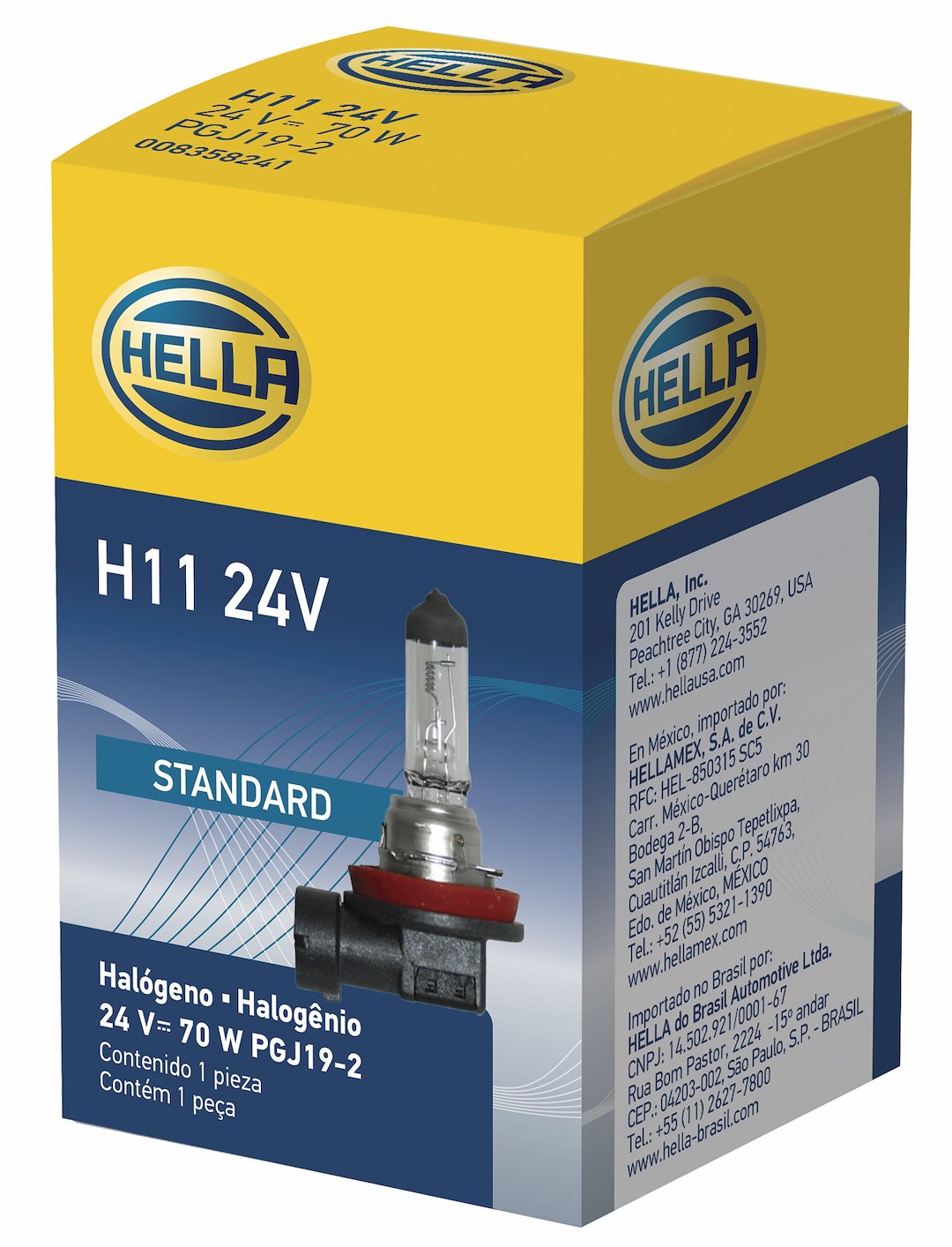 Hella Increased Vibration Resistance Headlight Bulb H11 24V - H11 24V 70W PGJ19-2
