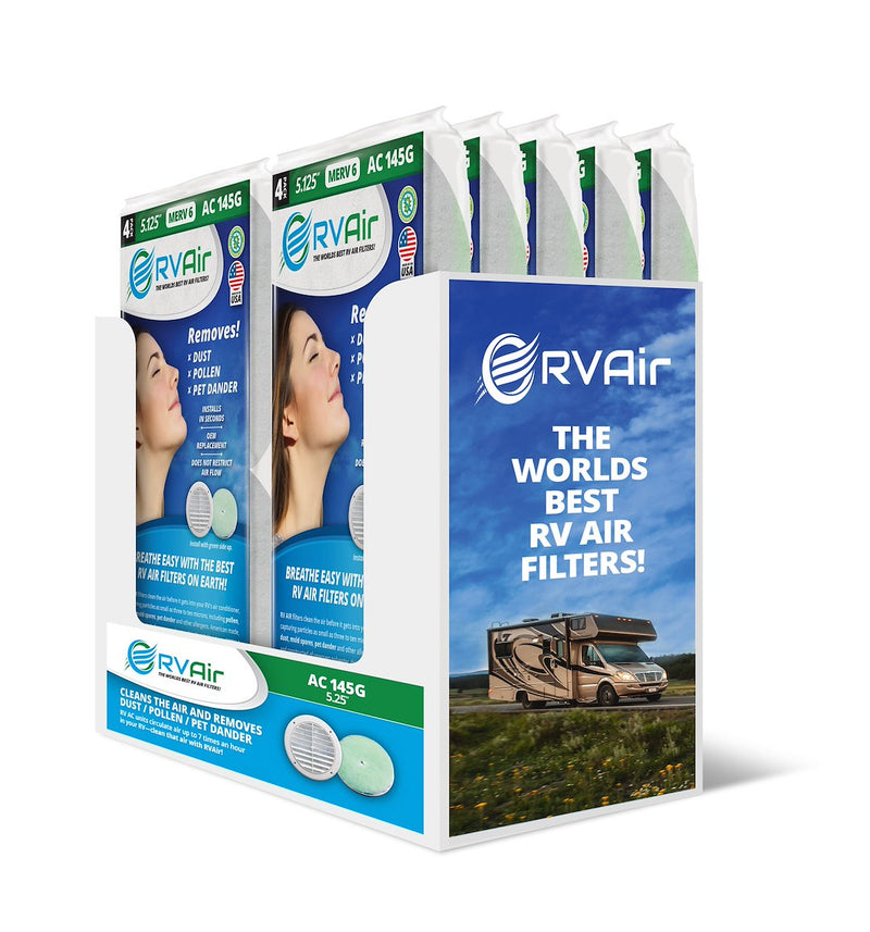 RV AIR INC. Ensure Proper Fit And Function Point Of Purchase Display BOX - AC 145G - Box AC 145G Filters