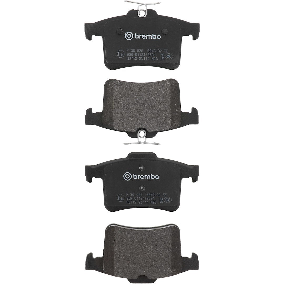 Brembo Premium Low-Met OE Equivalent Pad Brake Pad P36026 - Disc Set