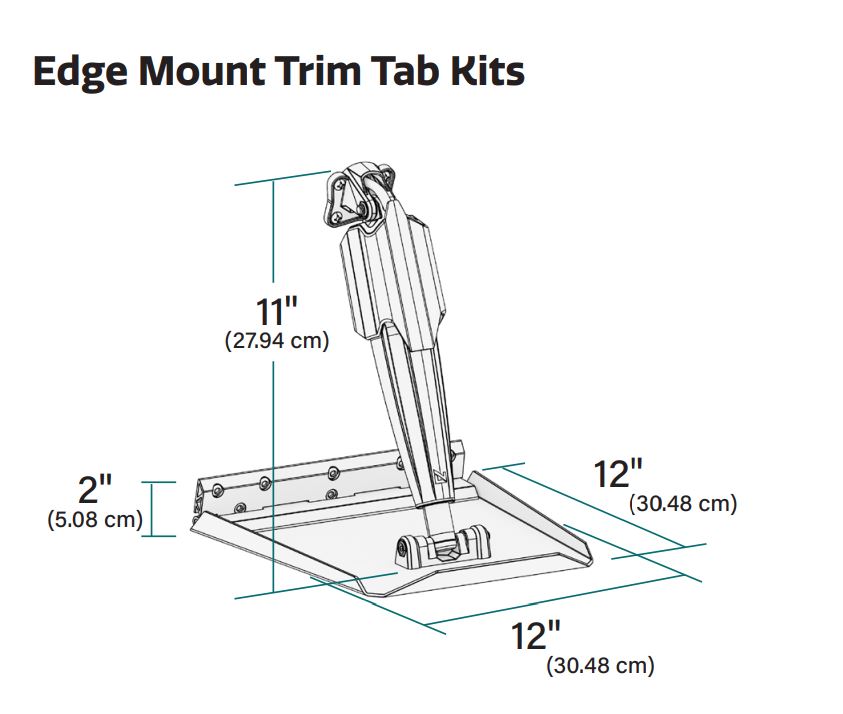 Lenco Hole Shot Assist Boat Trim Tab 15185-106 - 12 12 Edge Mount Kit