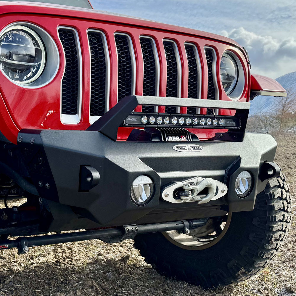 Rock Slide Made In The USA Bumper FB-S-300-JL - Shorty Front Winch Plat