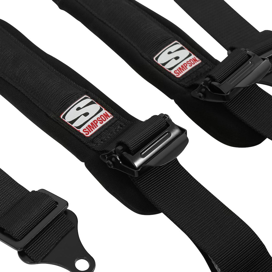Simpson Race Bolt-In Or Clip-In Lap Belt Seat Belt 3B22Pikx - Black D3-X 2X2 PAD