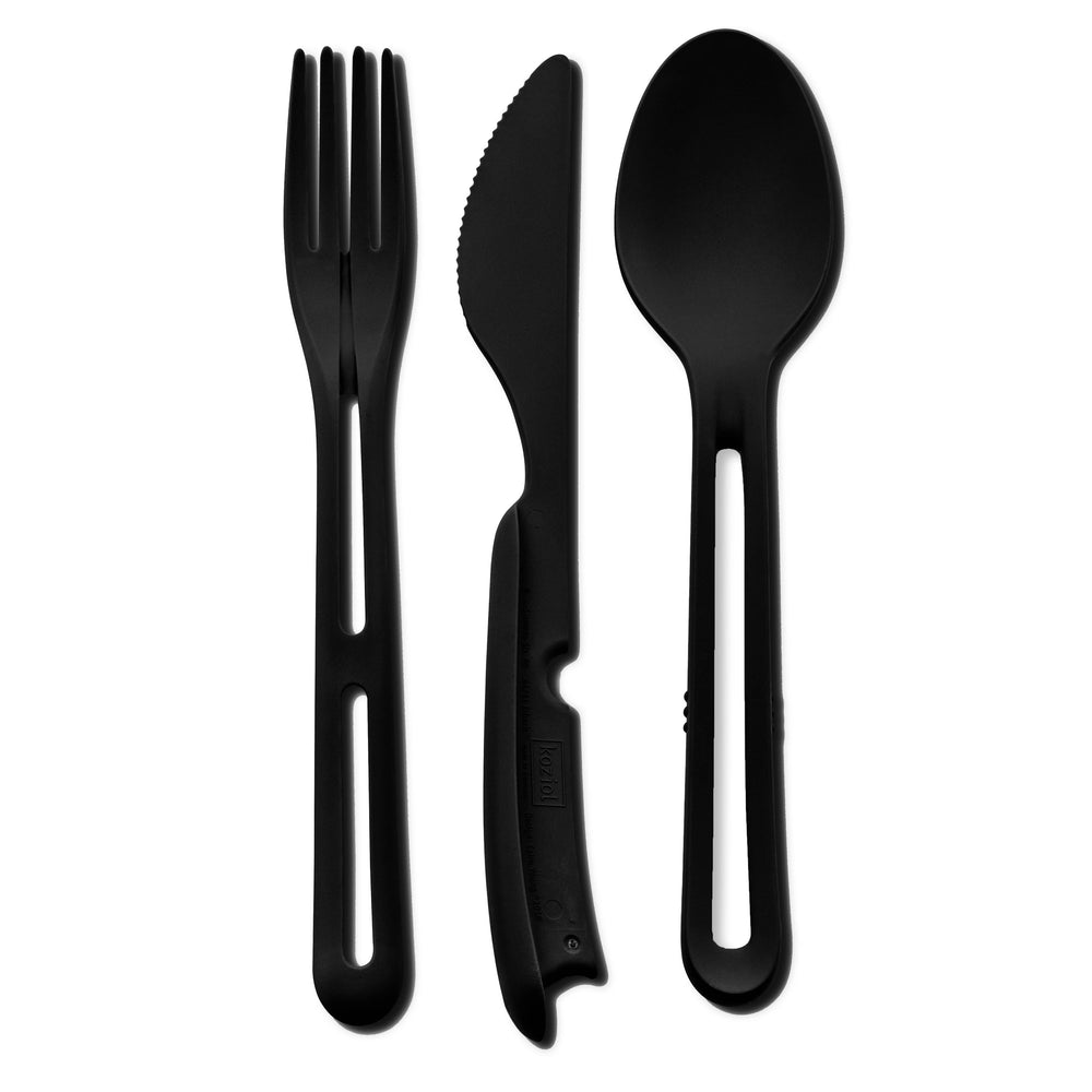 Silwy Magnet Compact Click System Creates Order Flatware KO-BT-B-2 - Black Cutlery Set Tricky
