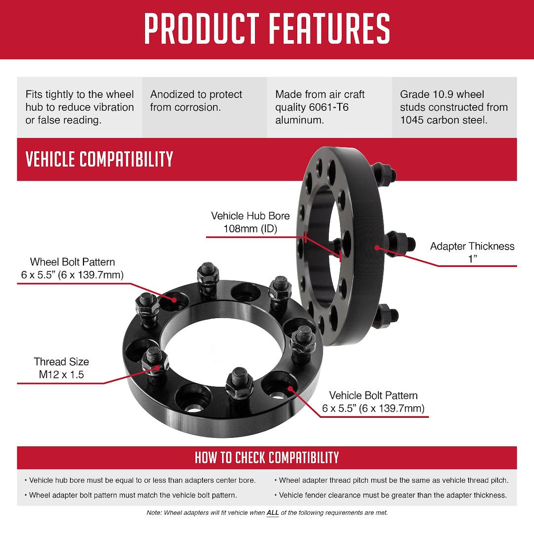 Revolution CNC Lathes And Milling Machines Wheel Adapter 6550-6550-A108 - Adap-6X5.5-5.5 1.00 106M M12