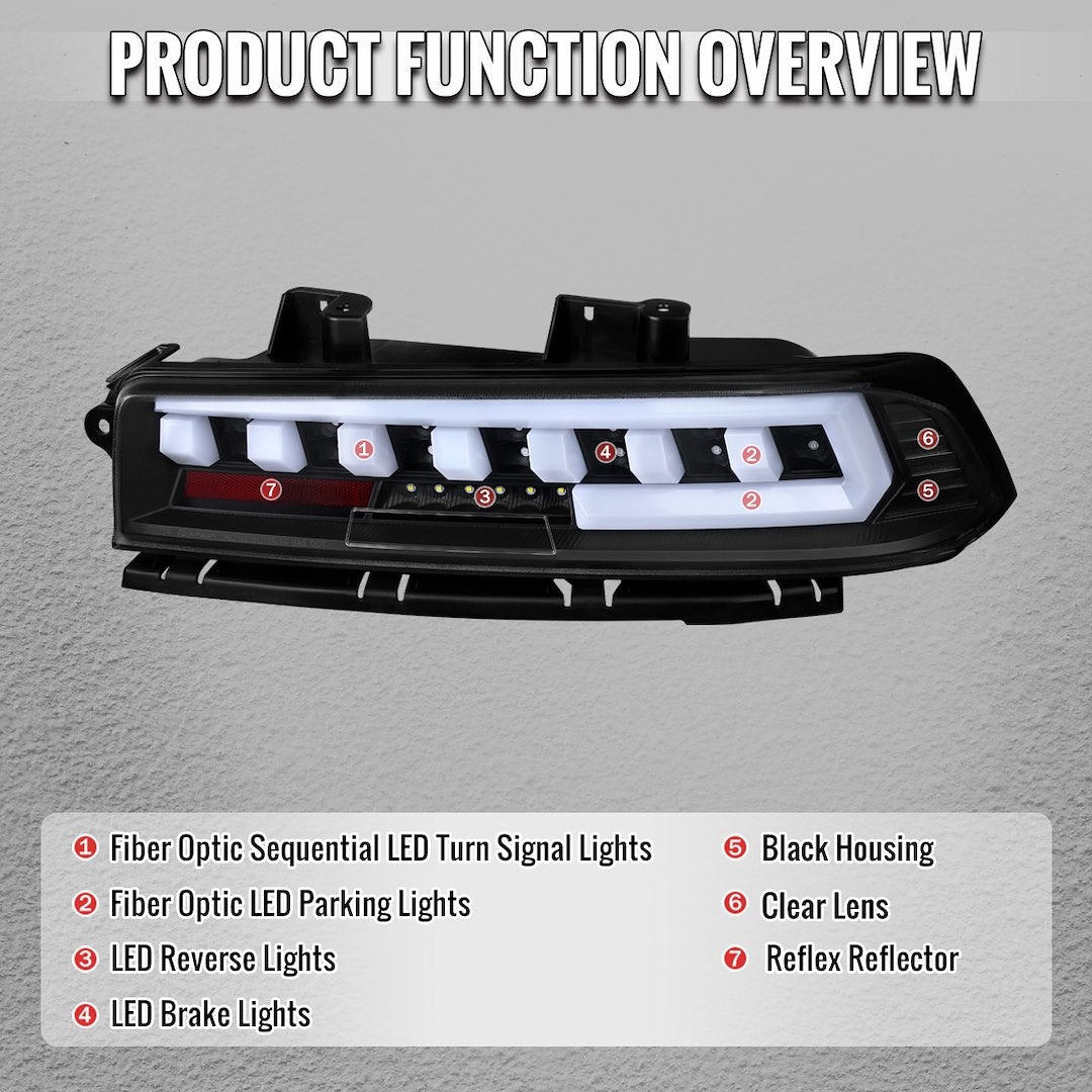 Spec-D Tunin All LED Bulbs Are Provided Tail Light Assembly LT-CMR14Jmled-SQ-TM - Chevrolet Camaro Full Ligh