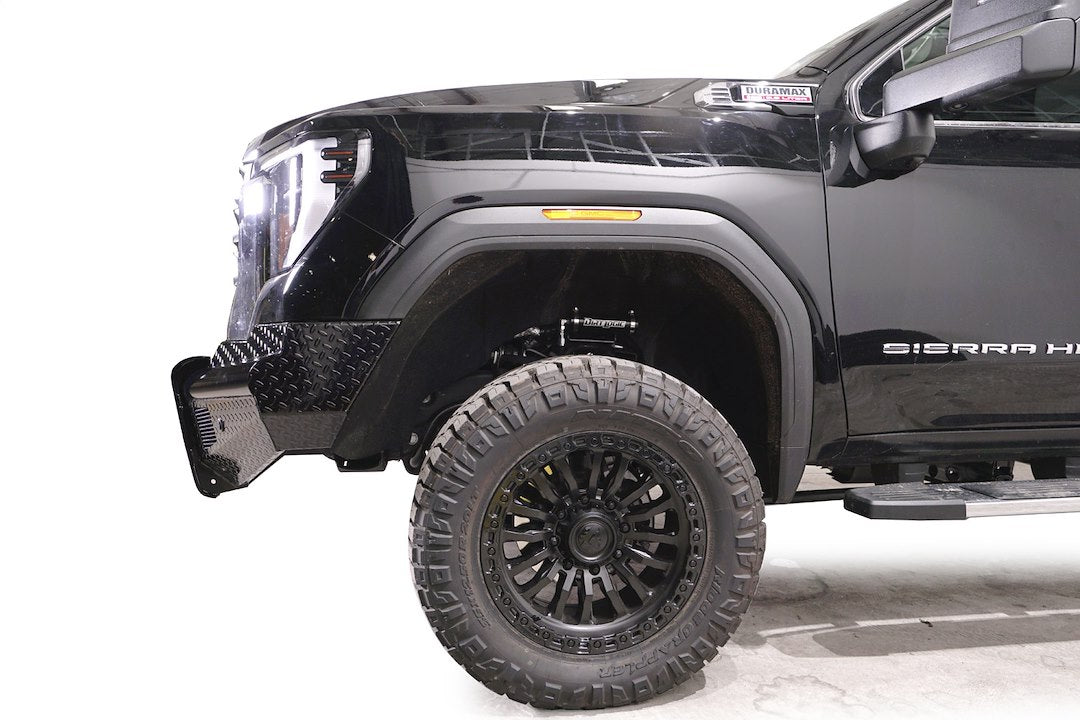 FAB Fours Accepts Factory Fog Lights Bumper GM24-S6261-1 - Black 2024 Gmc HD Steel Sensor Fron