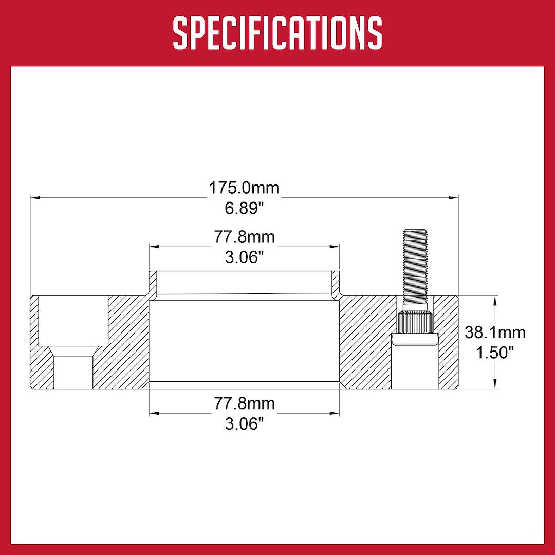 Revolution Easy To Install Wheel Adapter 6550-6550H-C125 - 6X5.5 1.5 77.8M M12 1.25