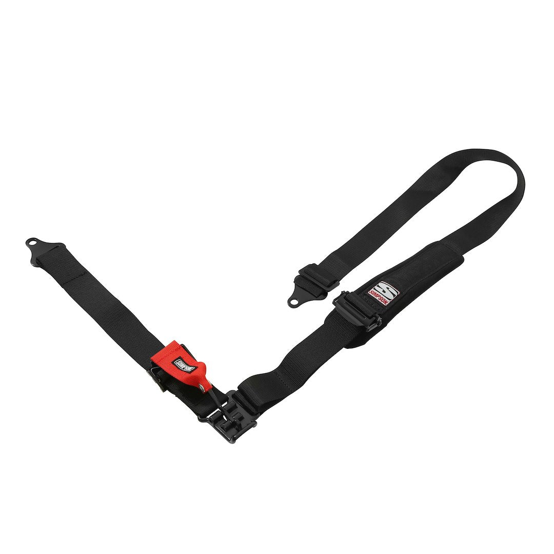 Simpson Race Bolt-In Or Clip-In Lap Belt Seat Belt 3B22Pikx - Black D3-X 2X2 PAD