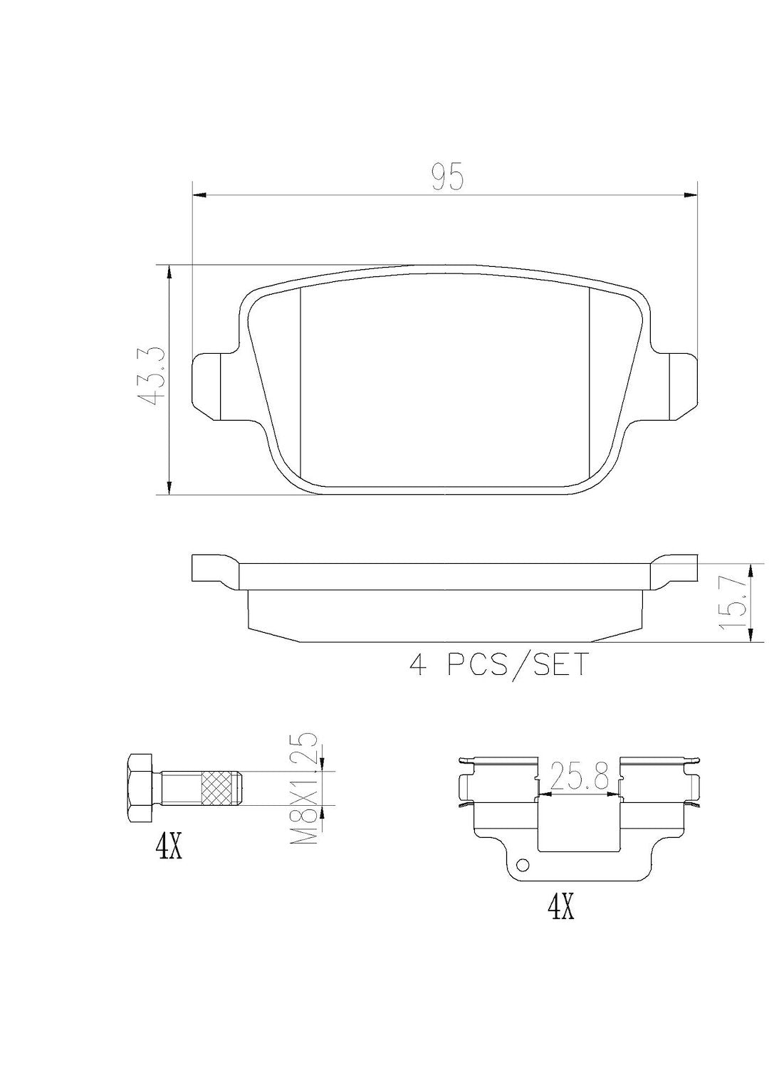 Brembo Premium Low-Met OE Equivalent Pad Brake Pad P44016N - Disc Set