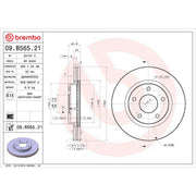 Brembo 09.B565.21 Original Equipment Standard - Discbrakerotor Venteddisc