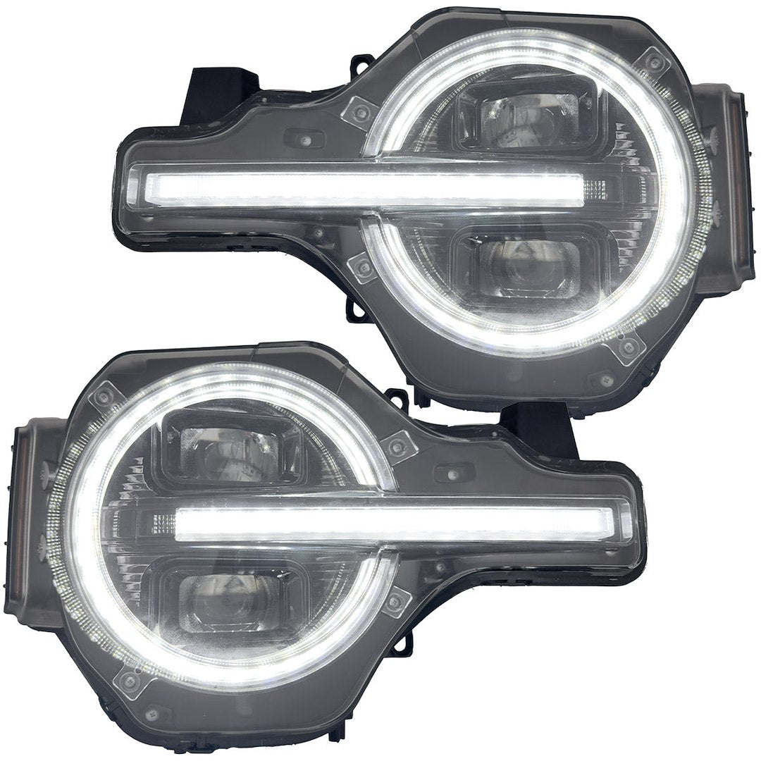 Recon Access Smoked Lens Housing Headlight Assembly 264479BKWH - Ford Bronco 21-24 Led Projector Hea