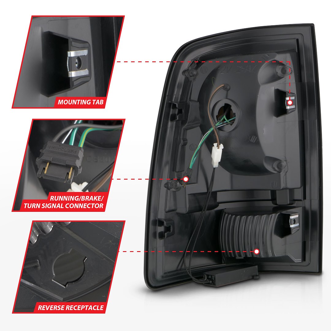 Anzo Easy To Install Tail Light Assembly 311452 - Led Taillight Plank Style Sequentia