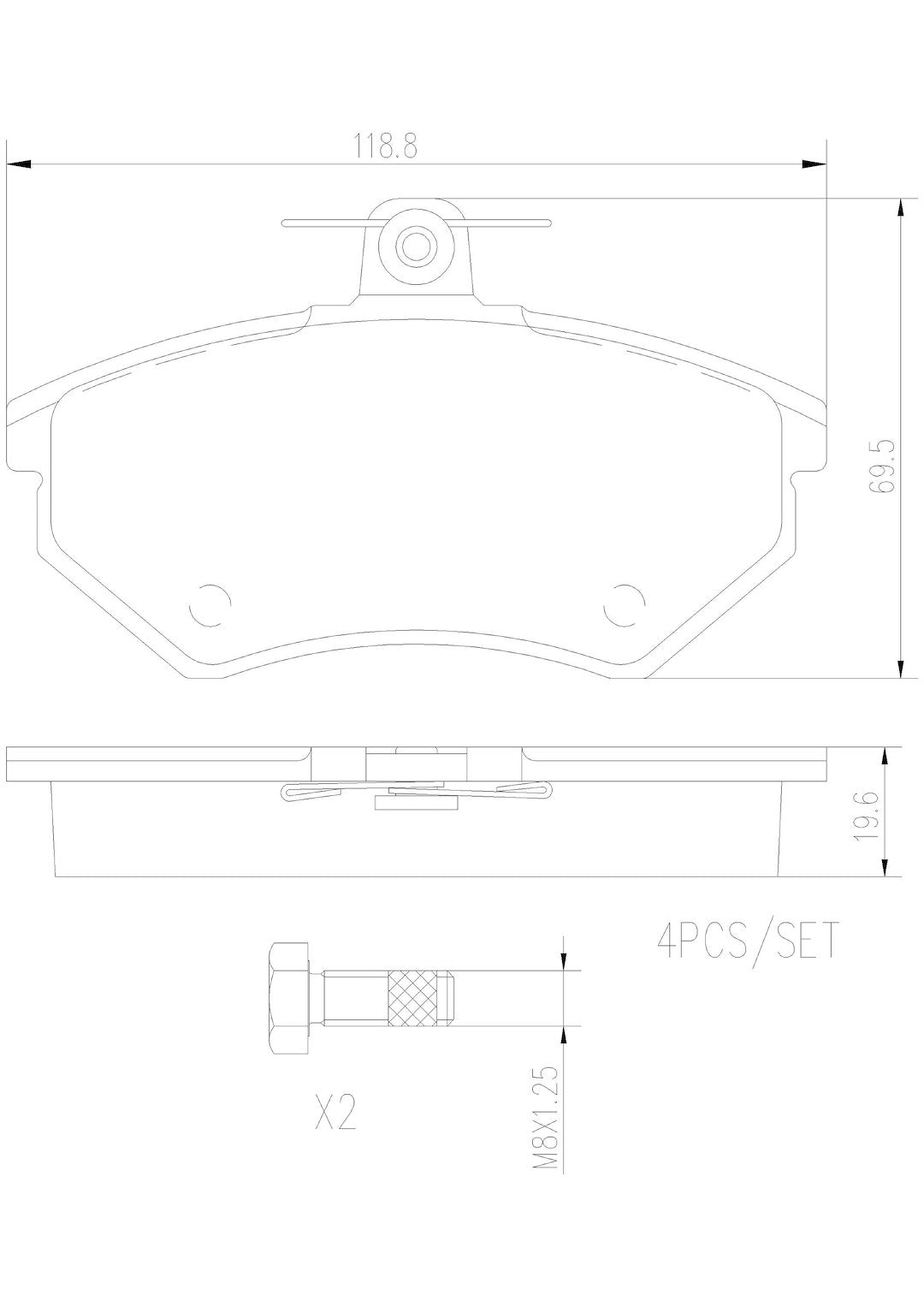 Brembo Premium Low-Met OE Equivalent Pad Brake Pad P85011N - Disc Set