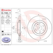 Brembo 09.F083.11 Original Equipment Standard - Discbrakerotor Venteddisc