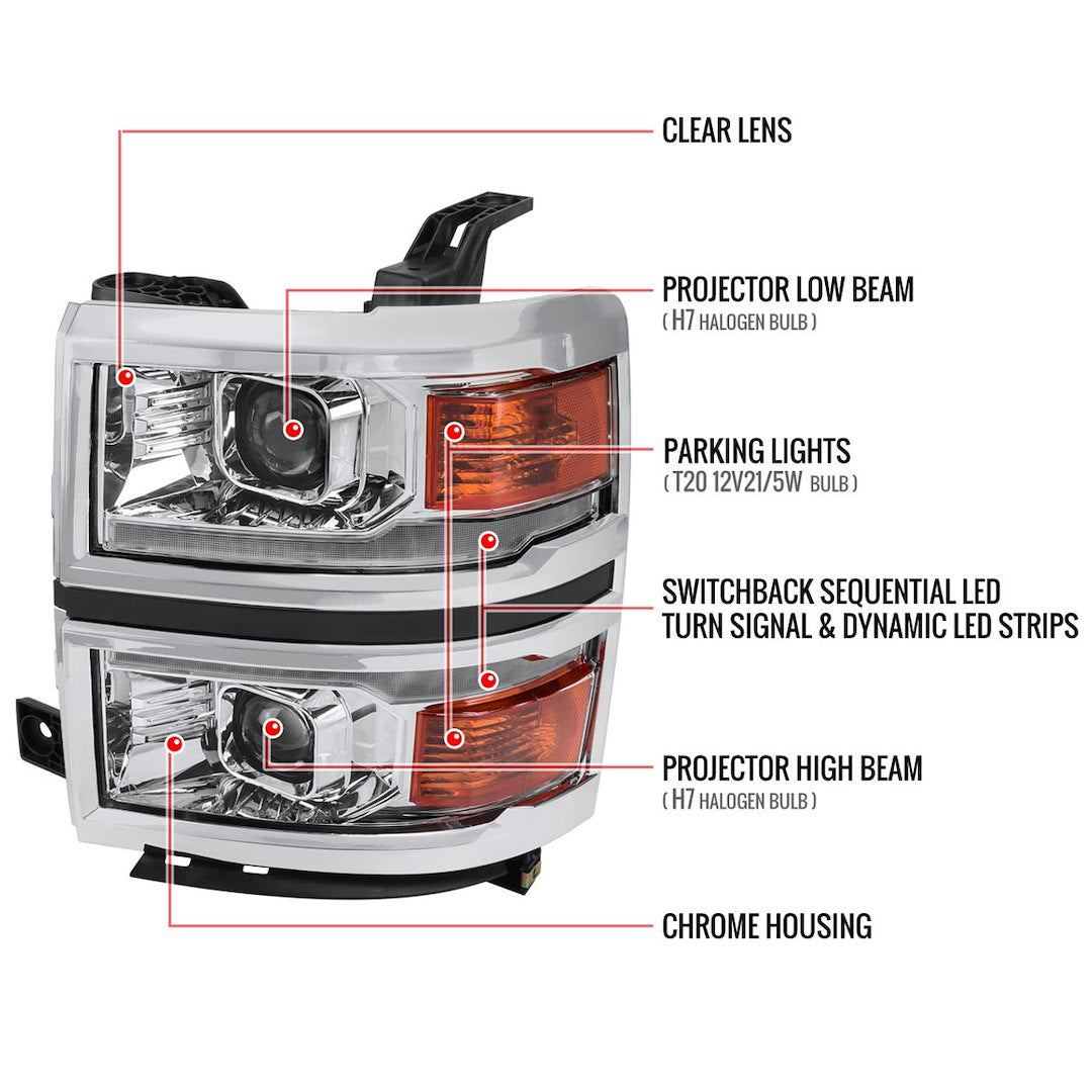 Spec-D Tunin 2LHP-SIV14-C-SQ-RS Headlight Assembly