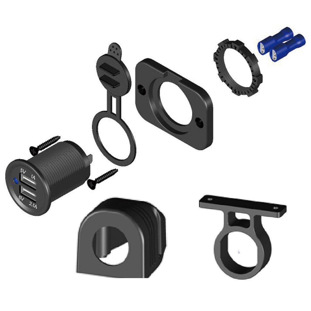 Bulldog Winc Water-Tight Cap With Tether USB Outlet 20287 - Power Socket Dual 5V 1A