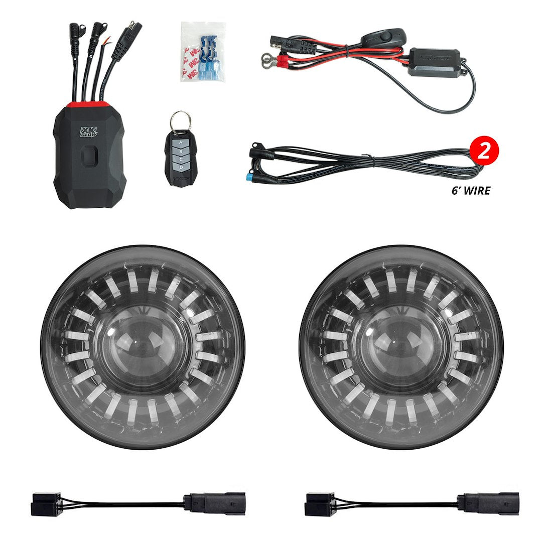 XK Glow MX-7IN-JP-KIT Headlight Assembly