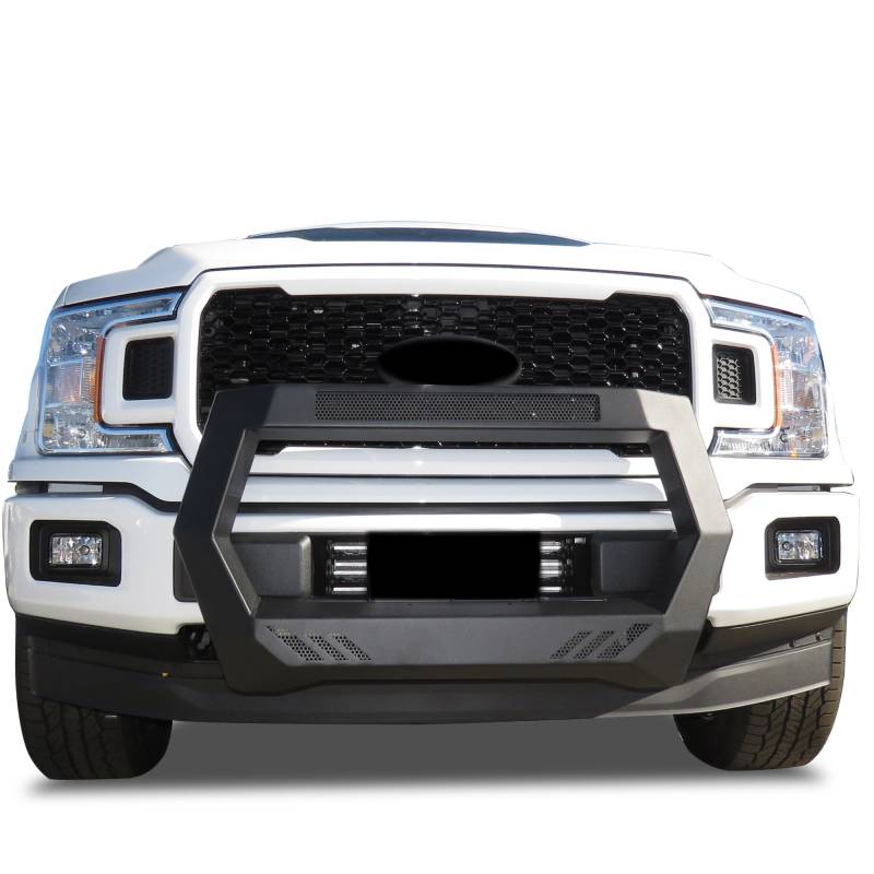 Black Horse Comes With License Plate Relocator Bull Bar Roff104 - Matte Black Rover