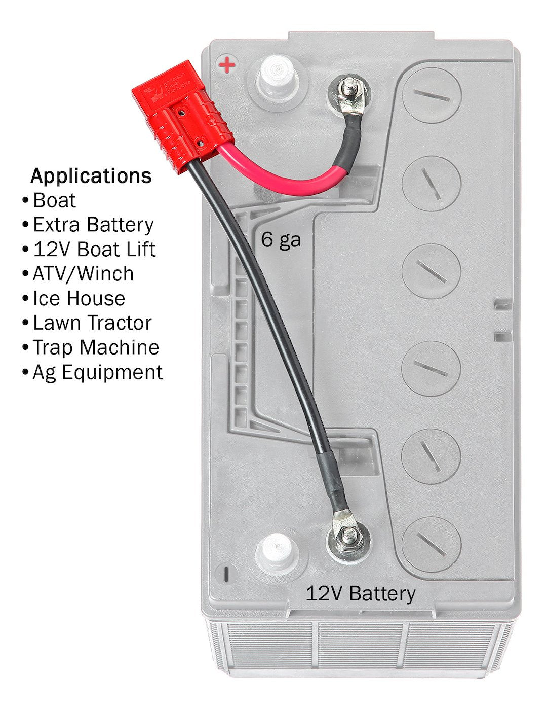 Connect Ease Fresh And Salt Water Approved Battery Connection Harness RCE12VB1S - 12 Volt Connector