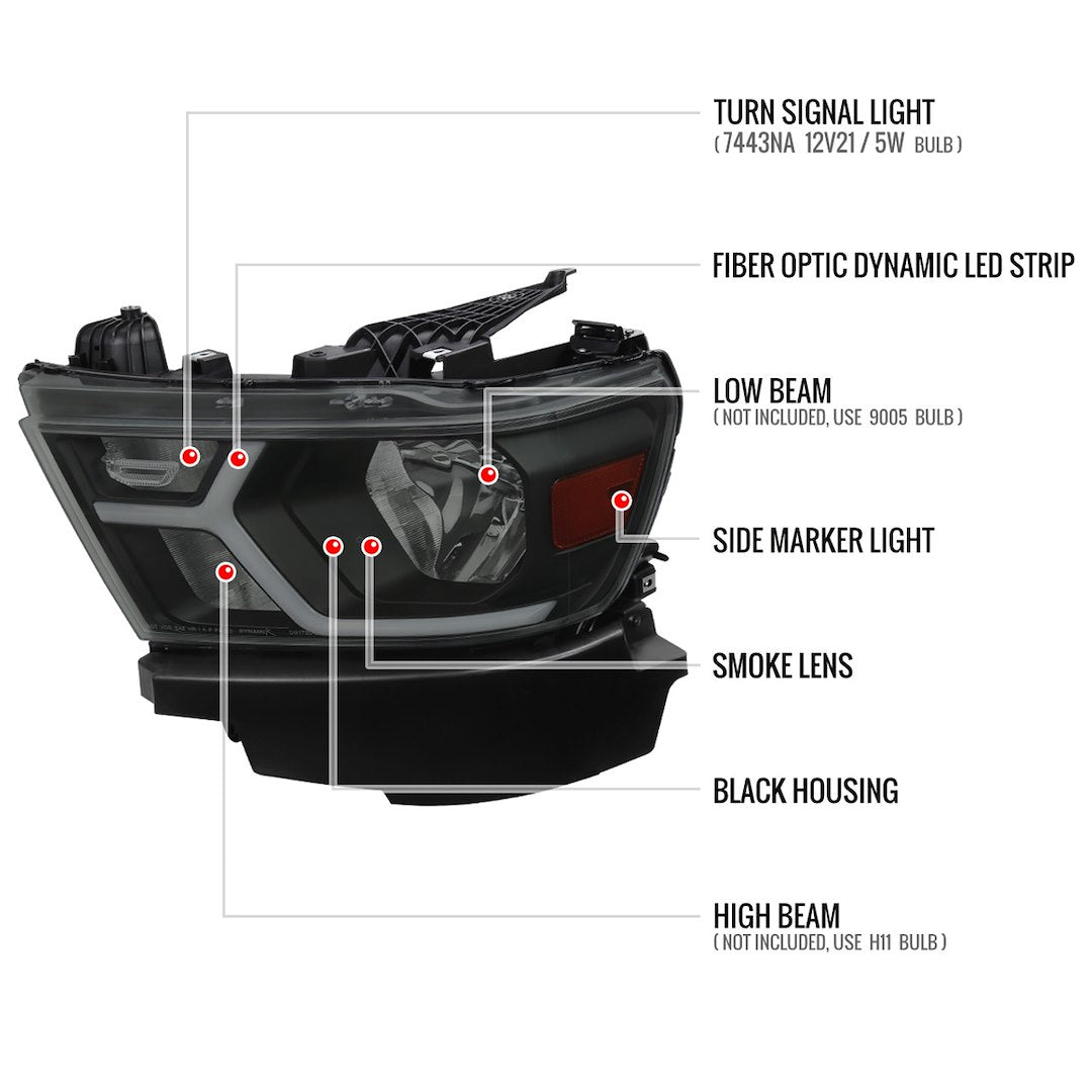 Spec-D Tunin 2LH-RAM1915SM-G3-RS Headlight Assembly