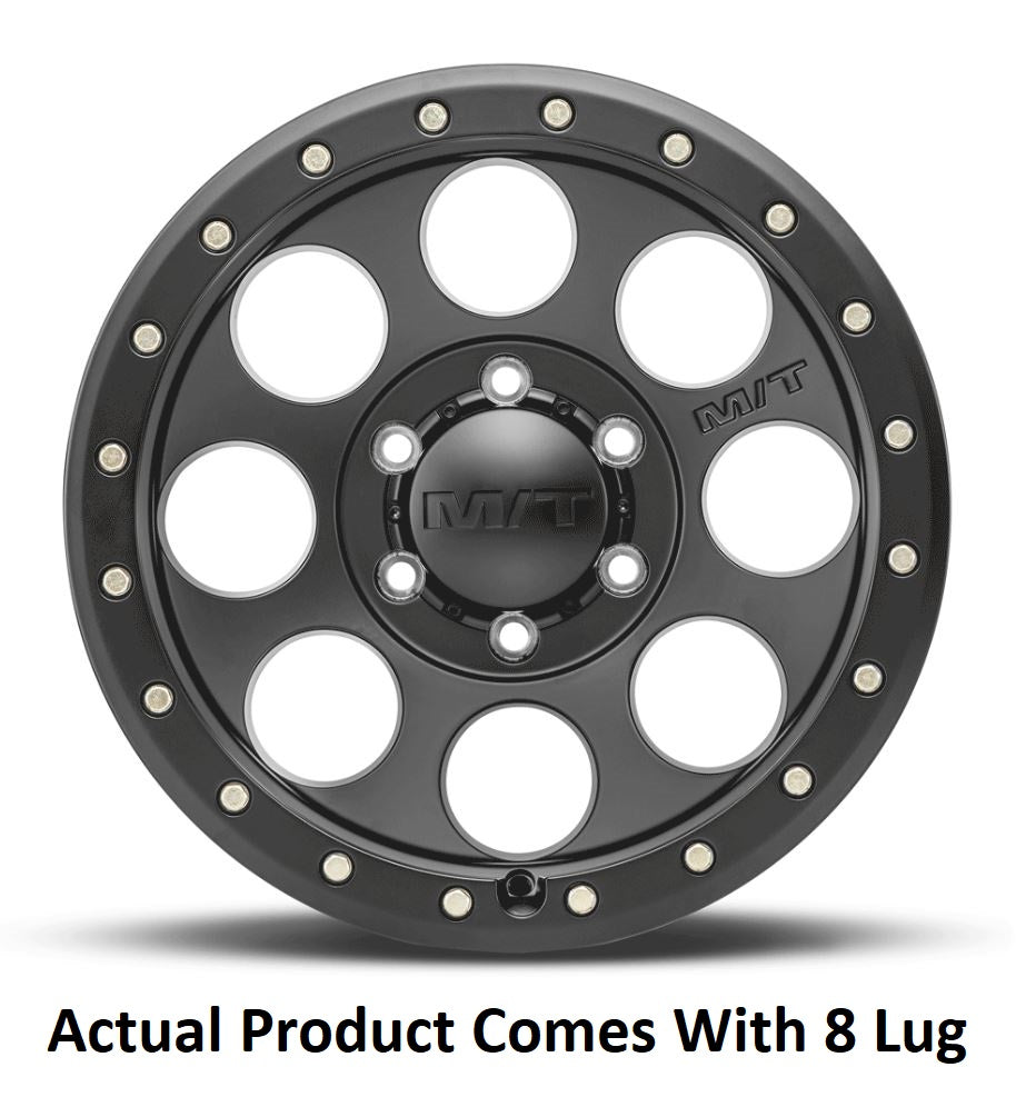 M.T. Wheel Modern Low Profile Cap Design 274469 - Black 17X9 8X6.5 MT Classic Pro