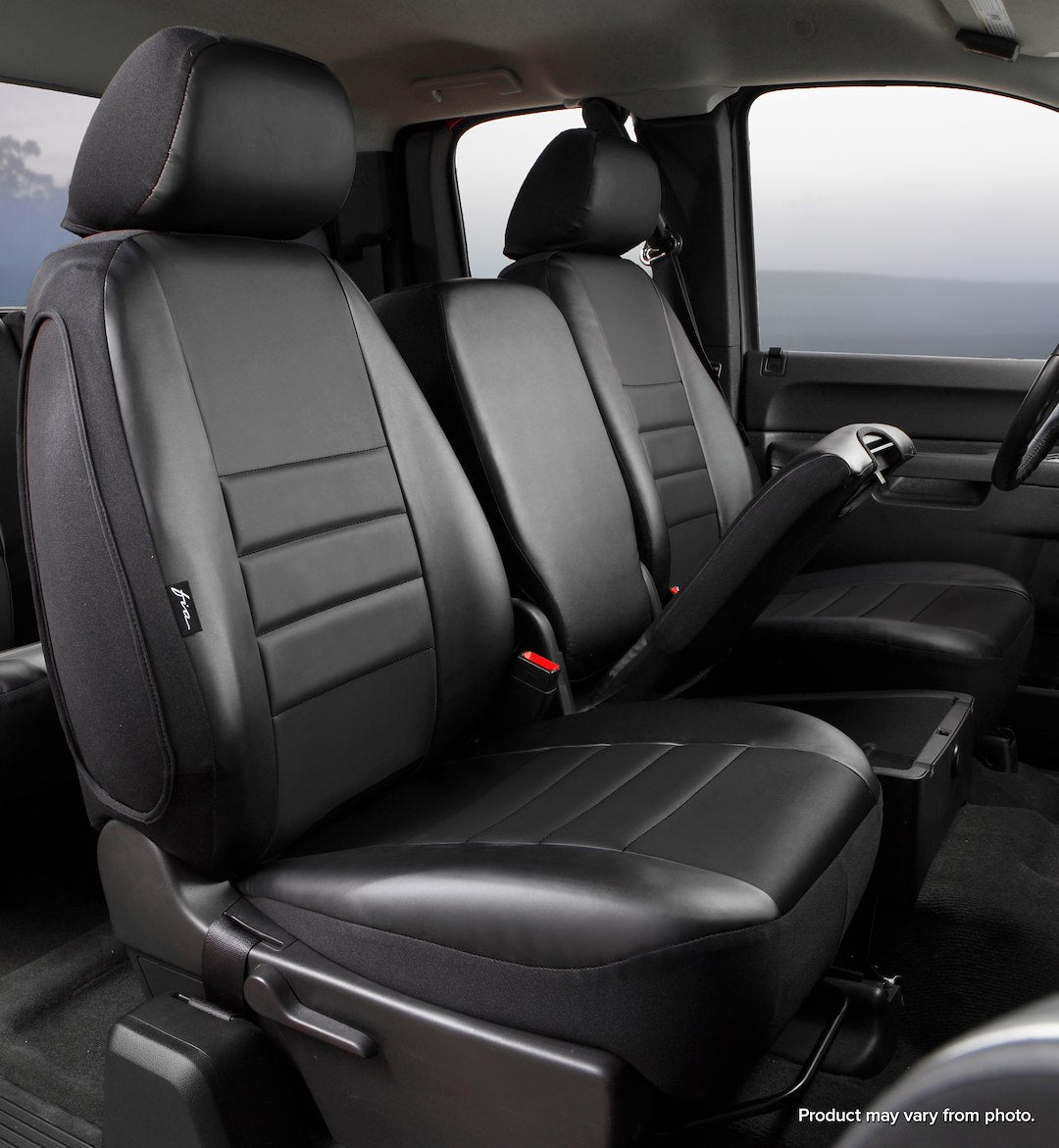 FIA OEM Grade Leatherette Seat Cover SL67-35 Black/Black - 15 F150 Frnt 40 20 40 SL67-35 BLK/BLK