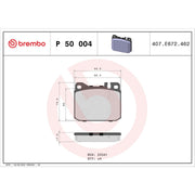 Brembo Premium Low-Met OE Equivalent Pad Brake Pad P50004 - Disc Set