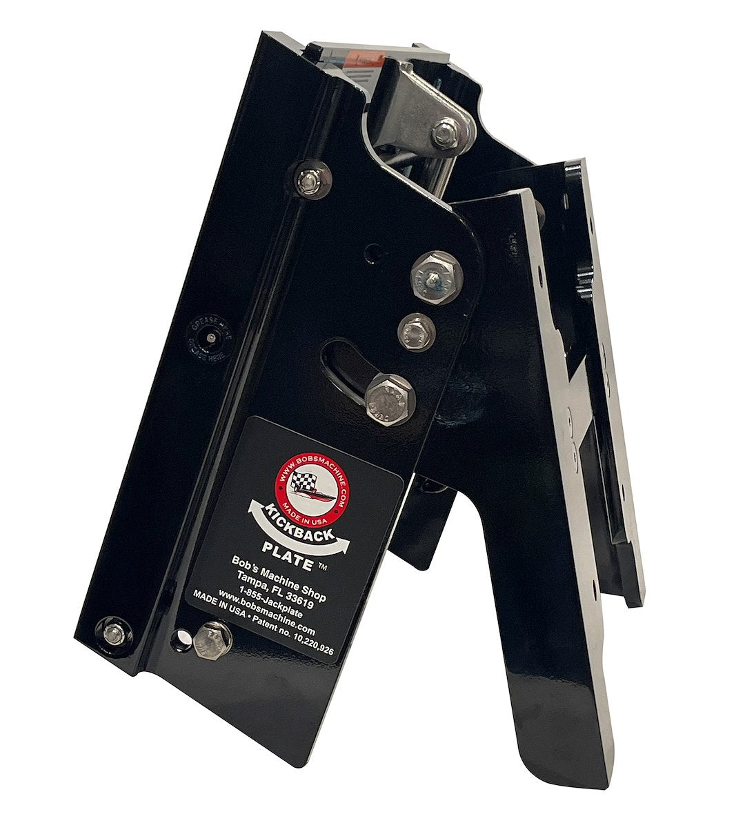 Bobs Machine No Spring Or Chains Outboard Motor Jack Plate 100-105100P-PCGBLK - Black Kick-Back Hydraulic