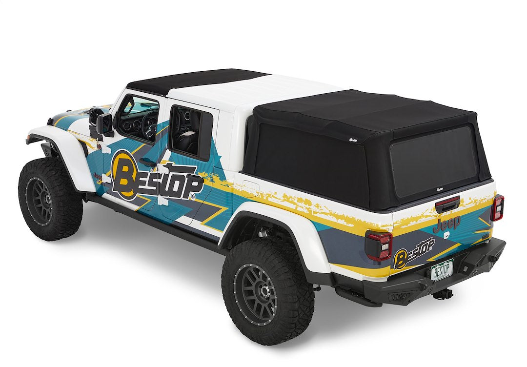 Bestop Fully Integrated Bow System Truck Cap 77326-17 - Black Supertop- Bed Top
