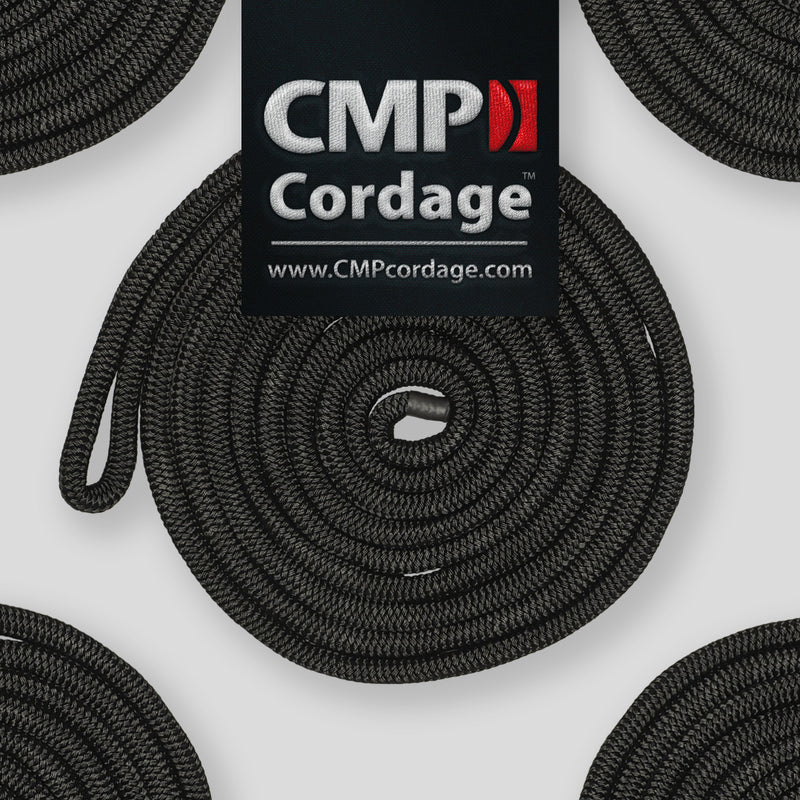 CMP Group Heavy Duty Reusable Storage Strap Dock Line CDL3440BK - Black 4IN-40FT Dblbrd Dockline