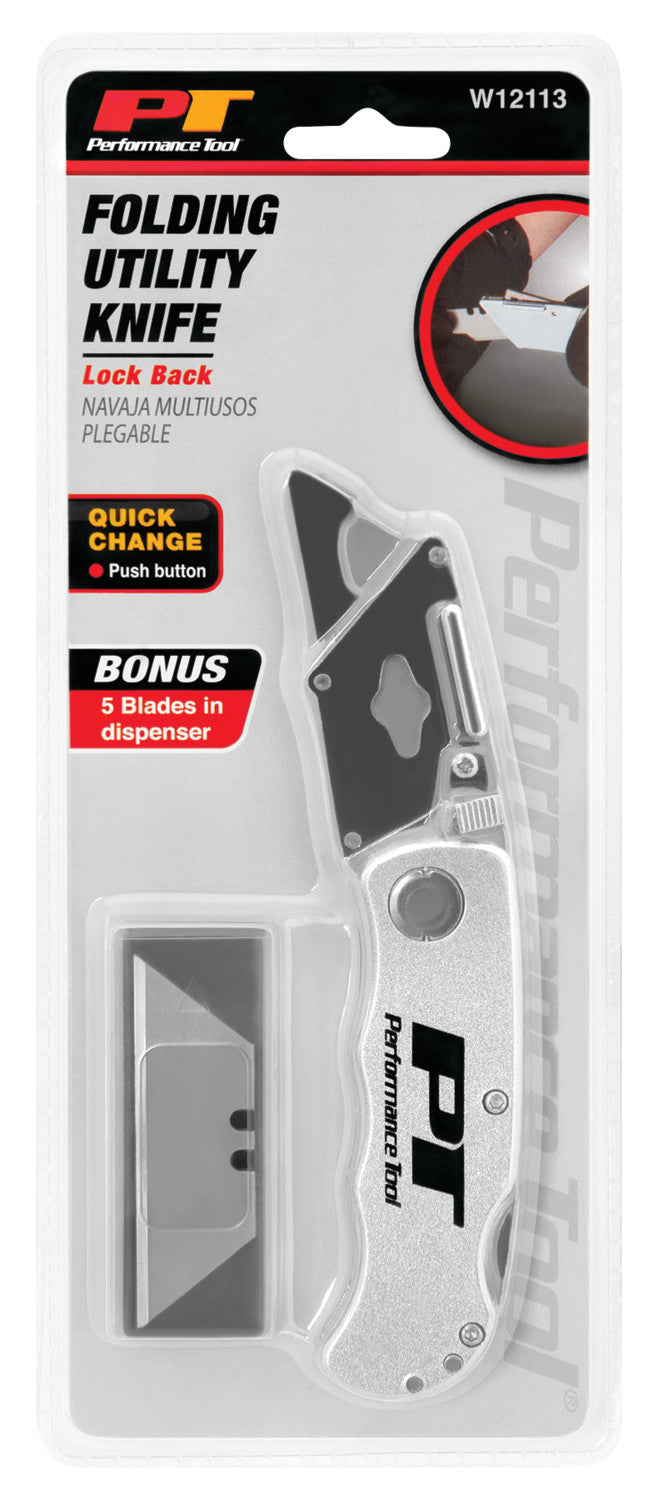 Perform Tool Handy Belt Clip Utility Knife W12113 - Folding