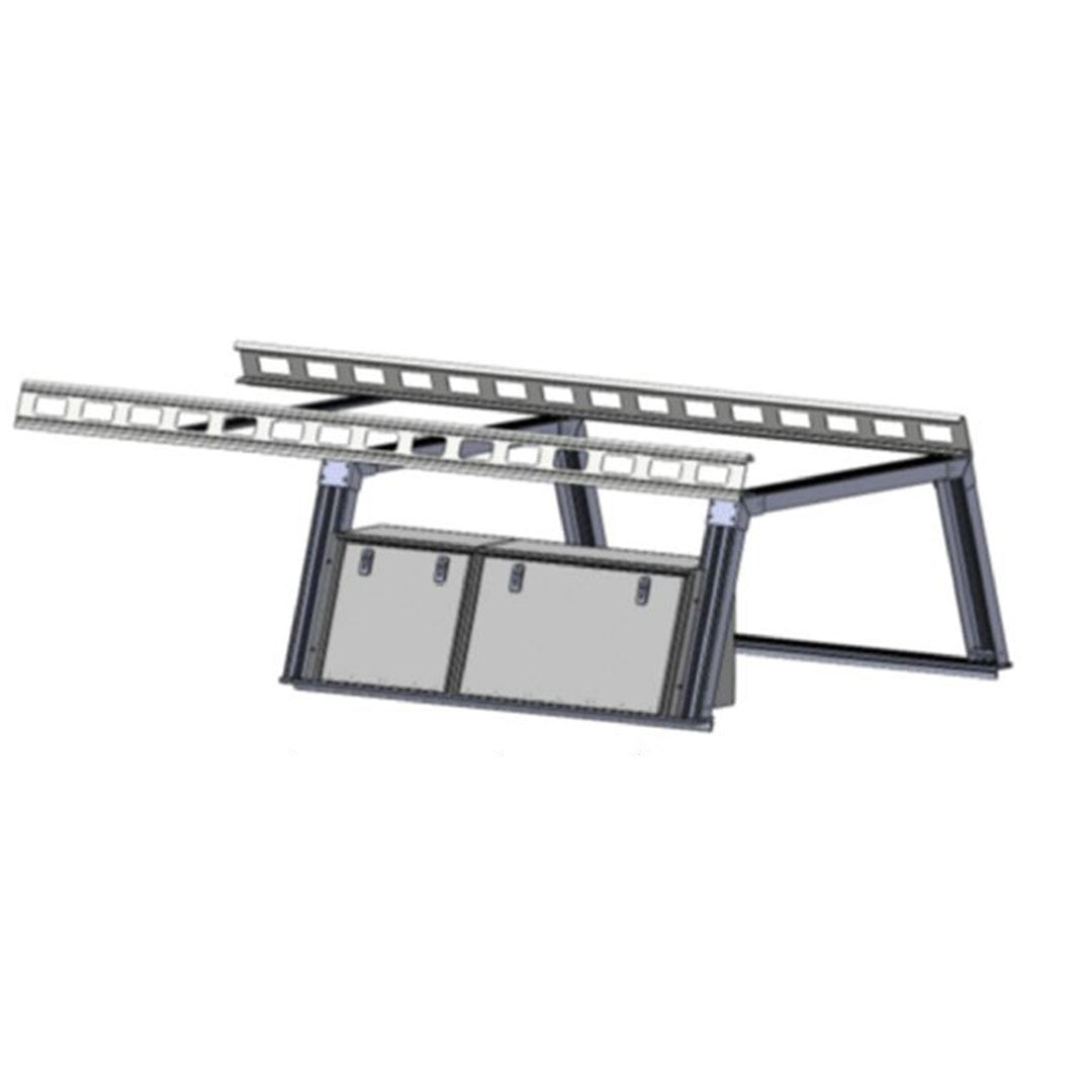 Black Horse No Drilling Required Ladder Rack CSFRHD55TX1 - Base K2 Over Cab Tool Box