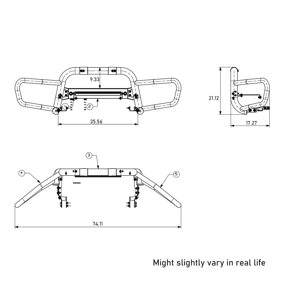 Black Horse Patent Approved Bull Bar BFRG15 - Beacon Front Runner 2015 Chevrolet