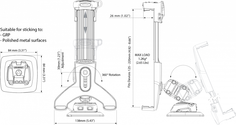 Scanstrut RLS-508-404 Tablet Mount