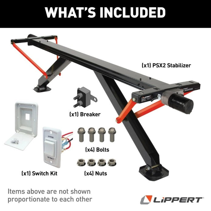 Lippert Comp Embossed Legs For Added Strength Trailer Stabilizer Jack Stand 2025012487 - PSX1 RV Power Hatch