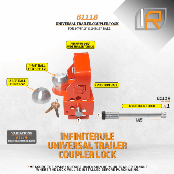 Infiniterule 61118-BX Trailer Hitch Lock