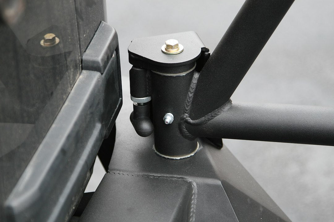 FAB Fours Pivot Secured In Double Sheer Spare Tire Carrier JP-Y1251T-1 - TJ LJ JK Carr 97-10
