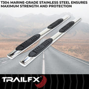 Trailfx Limited Lifetime Warranty Nerf Bar A7048S - Oval Straight Pss
