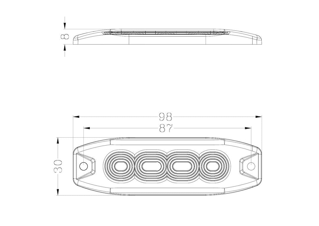 Racesport LT RS3020BSP Warning Light - White