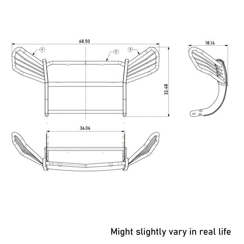 Black Horse 17A093902MSS Grille Guard
