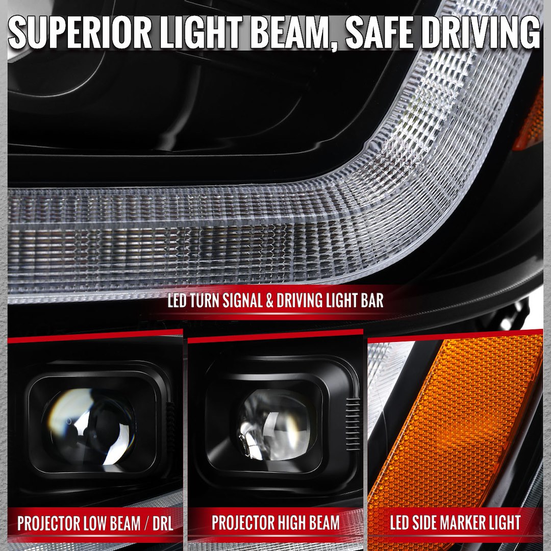 Spec-D Tunin 2LHP-COL15JM-SQ-RS Headlight Assembly