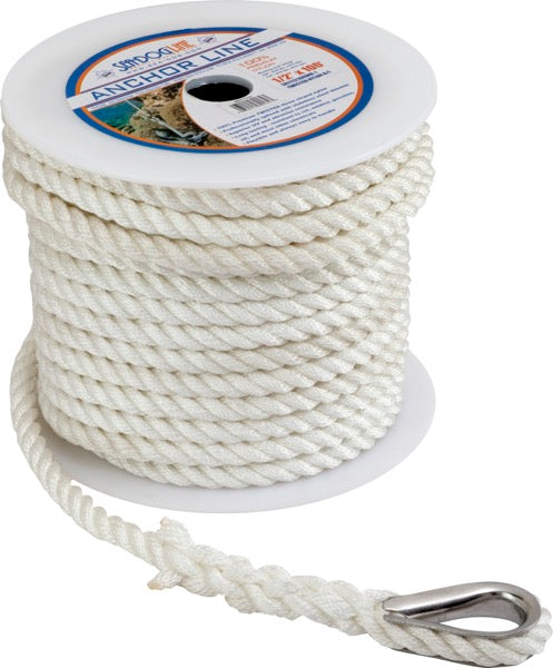 SEA DOG No Supplier Warranty Anchor Rode 301110100WH-1 - Twisted Nylon Line