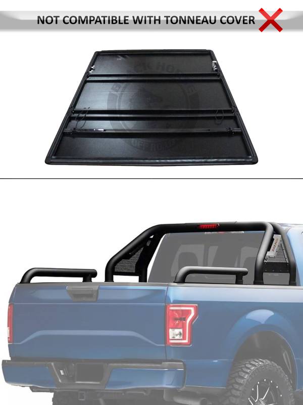 Black Horse Knock-Down Construction Truck Bed Bar GLRB-05B - Nissan Frontier Roll BAR-Gladiator